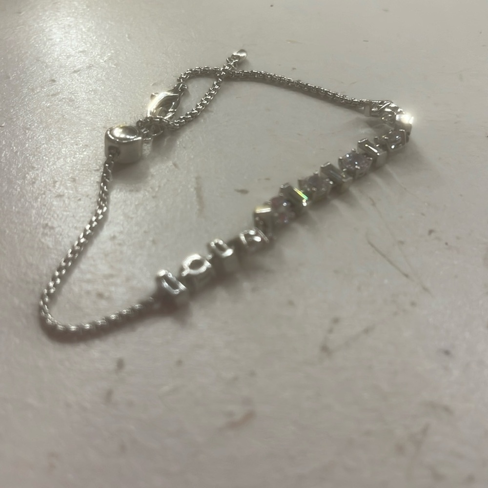 Silver crystal dainty bracelet